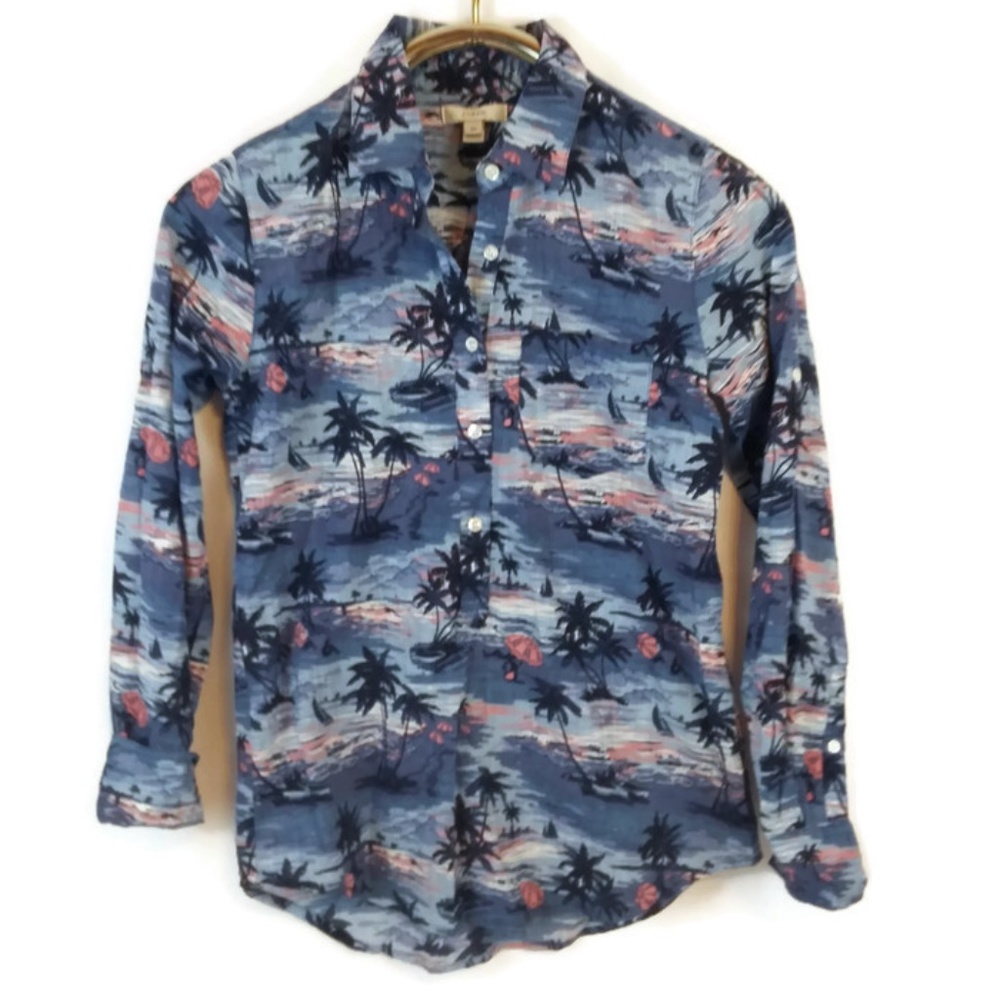Beautiful J. Crew Popover Hawaiian Sunset Shirt - Picture 7 of 7